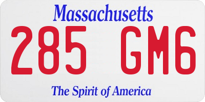 MA license plate 285GM6