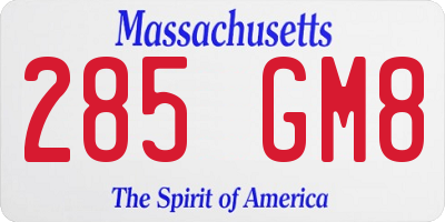 MA license plate 285GM8
