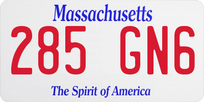 MA license plate 285GN6