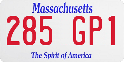 MA license plate 285GP1