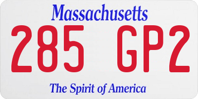 MA license plate 285GP2