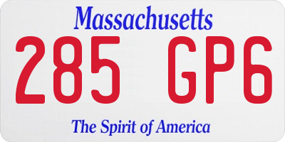MA license plate 285GP6