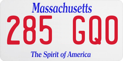 MA license plate 285GQ0