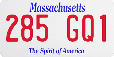 MA license plate 285GQ1