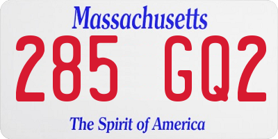 MA license plate 285GQ2