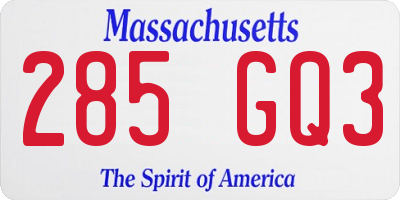 MA license plate 285GQ3