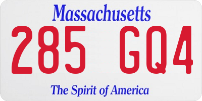 MA license plate 285GQ4