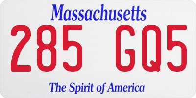 MA license plate 285GQ5