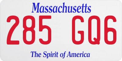 MA license plate 285GQ6