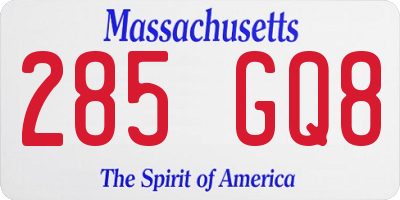 MA license plate 285GQ8