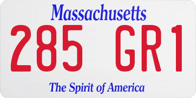 MA license plate 285GR1
