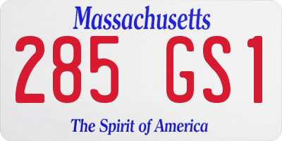 MA license plate 285GS1