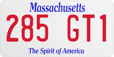 MA license plate 285GT1