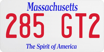 MA license plate 285GT2
