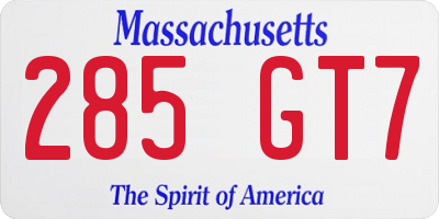 MA license plate 285GT7