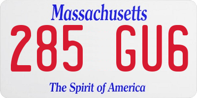 MA license plate 285GU6