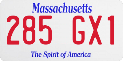 MA license plate 285GX1