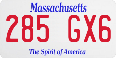 MA license plate 285GX6