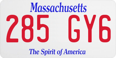 MA license plate 285GY6