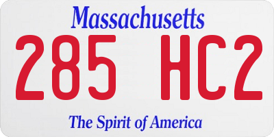 MA license plate 285HC2
