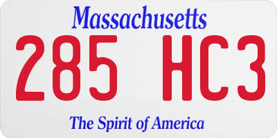 MA license plate 285HC3
