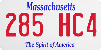 MA license plate 285HC4