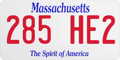 MA license plate 285HE2