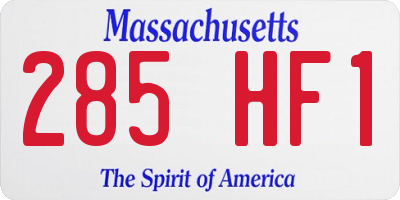 MA license plate 285HF1