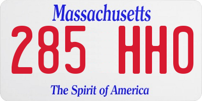 MA license plate 285HH0