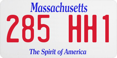 MA license plate 285HH1