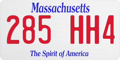 MA license plate 285HH4