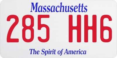 MA license plate 285HH6