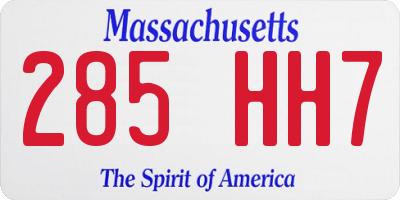 MA license plate 285HH7
