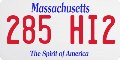 MA license plate 285HI2