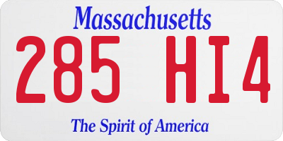 MA license plate 285HI4