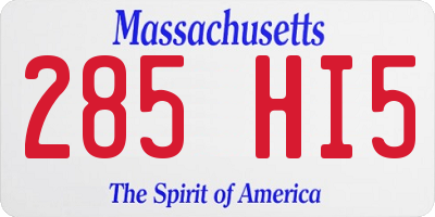 MA license plate 285HI5
