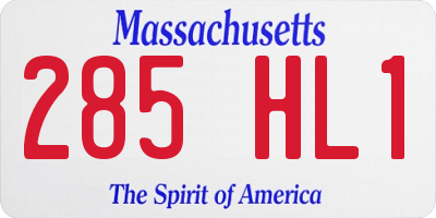 MA license plate 285HL1