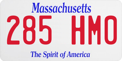 MA license plate 285HM0