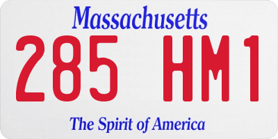 MA license plate 285HM1