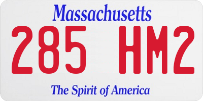 MA license plate 285HM2
