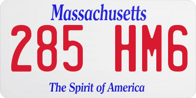 MA license plate 285HM6