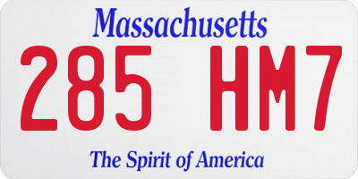 MA license plate 285HM7
