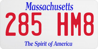 MA license plate 285HM8