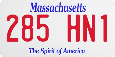 MA license plate 285HN1