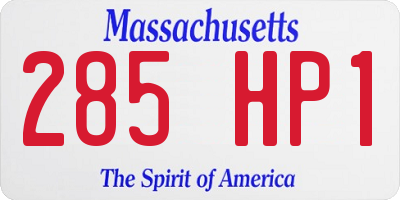 MA license plate 285HP1