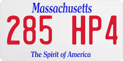 MA license plate 285HP4