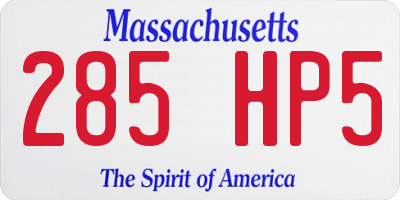 MA license plate 285HP5