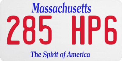 MA license plate 285HP6