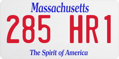 MA license plate 285HR1