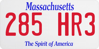 MA license plate 285HR3